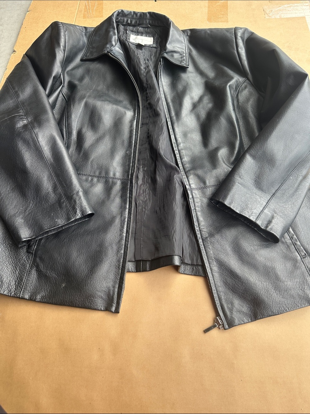 Worthington Black Leather Zip Jacket